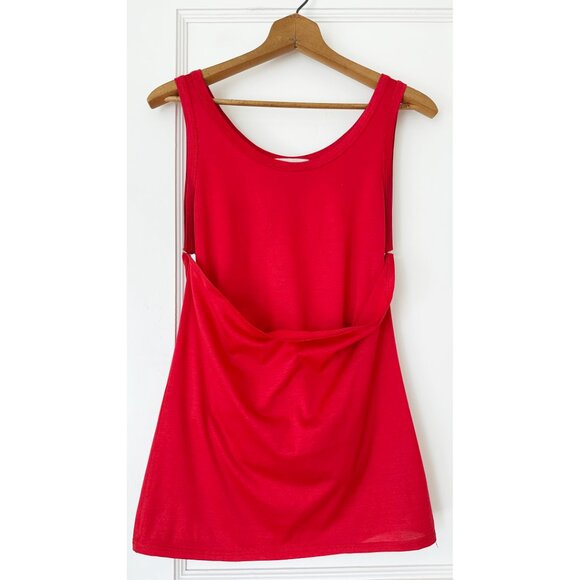 Helmut Lang Red Double Layer Tank Top 1997 Vintage Archive 90s Made In Italy L - Picture 2 of 16